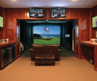 golf man cave golf simulator