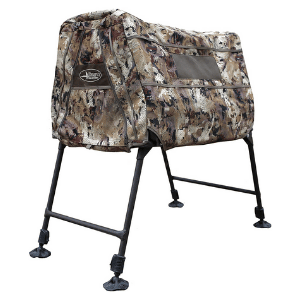 camo dog stand for duck hunting with a blind