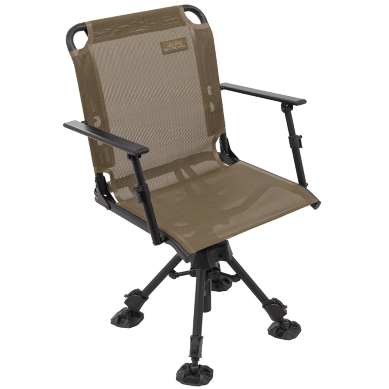 swivel hunting chair with backrest and armrests