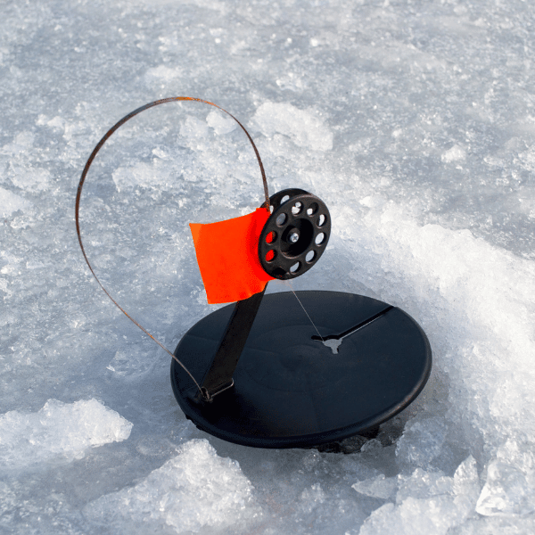 beginner tip up ice fishing set up guide