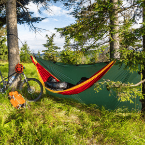 hammock camping setup