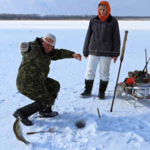 overcast ice fishing