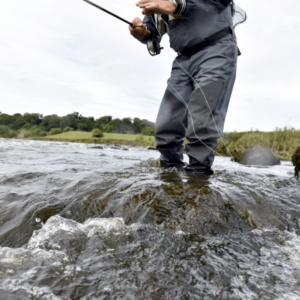 fly fishing in the rapids